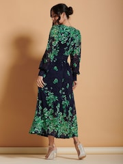 Jolie Moi Green Amica Symmetrical Print Lace Maxi Dress - Image 2 of 6