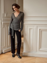 BHOEM Gun Metal Lurex Wrap Cardigan - Image 3 of 5