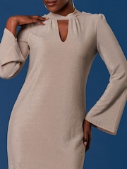 Jolie Moi Gold Keyhole Detail Tunic Dress - Image 6 of 6
