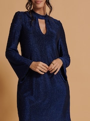 Jolie Moi Blue Keyhole Detail Tunic Dress - Image 3 of 5