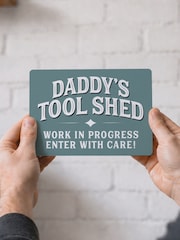 Personalised Dad's Workshop Metal Sign by No Ordinary Gift - Image 1 of 3