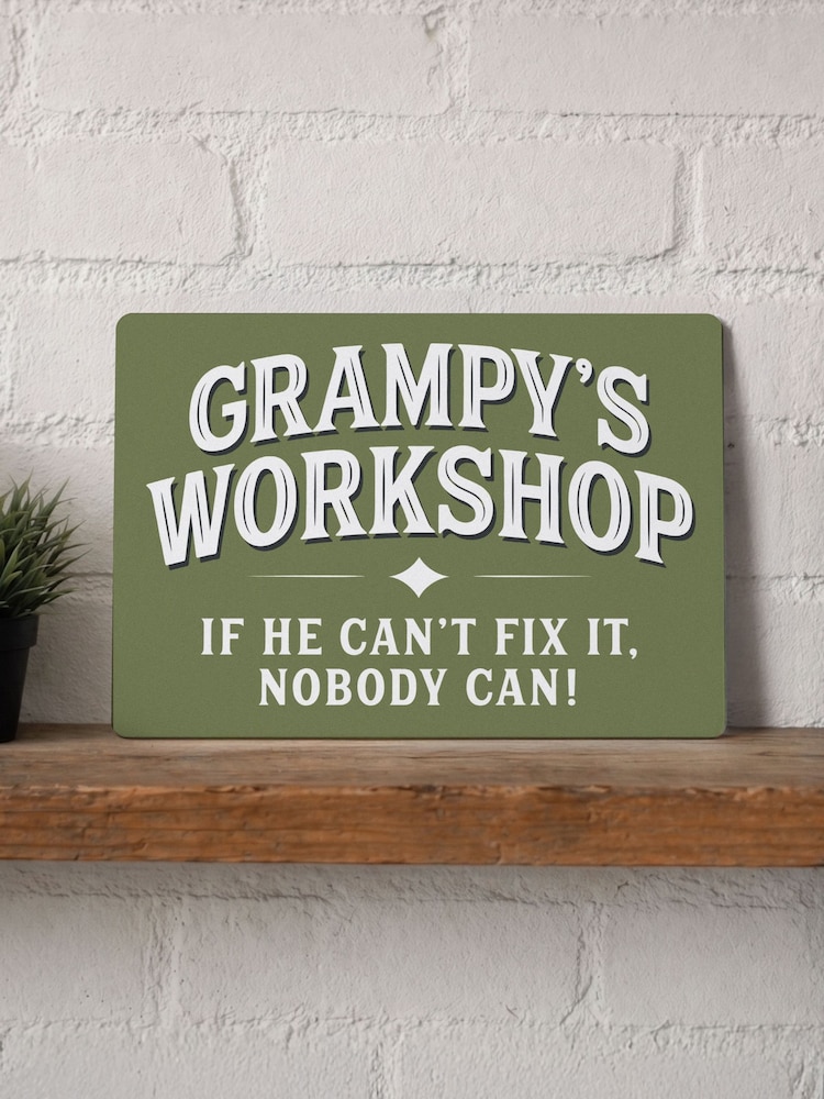 Personalised Dad's Workshop Metal Sign by No Ordinary Gift - Image 2 of 3 Personalised Dad's Workshop Metal Sign by No Ordinary Gift - Image 2 of 3