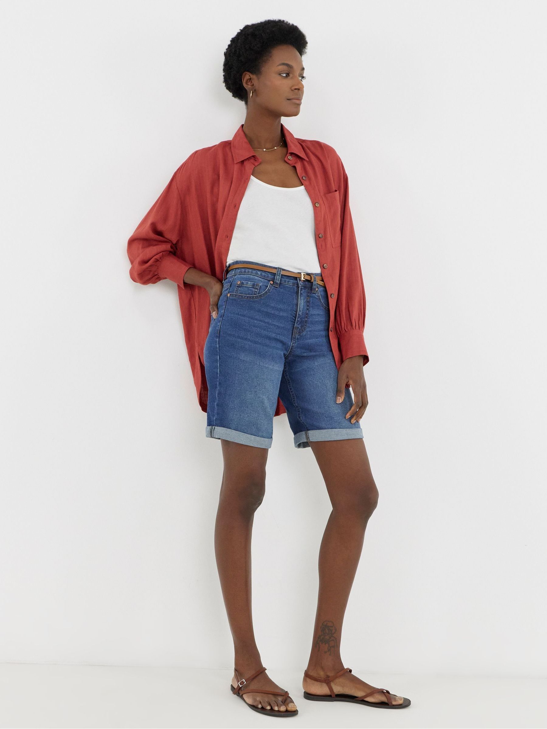 Buy JD Williams Blue Denim Knee Shorts from the Next UK online shop