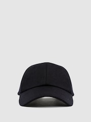 Reiss Navy Collin Wool-Blend Flannel Baseball Cap - Image 2 of 6