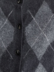 Reiss Mia 100% Brushed Cashmere Argyle Cardigan - Imaginea 7 din 10