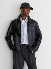 Reiss Charcoal Grey Collin Wool-Blend Flannel Baseball Cap - Image 1 of 6