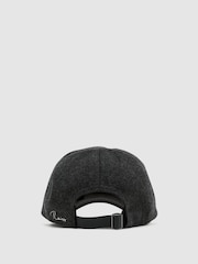 Reiss Charcoal Grey Collin Wool-Blend Flannel Baseball Cap - Image 5 of 6
