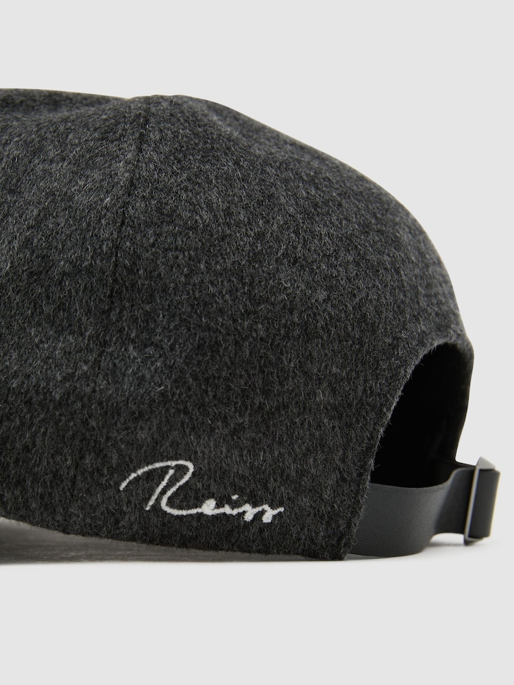 Reiss Charcoal Grey Collin Wool-Blend Flannel Baseball Cap - Image 6 of 6 Reiss Charcoal Grey Collin Wool-Blend Flannel Baseball Cap - Image 6 of 6