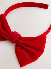 Red Velvet Bow Aliceband - Image 2 of 3