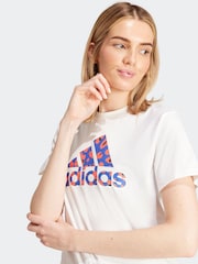 adidas White Animal Print 100% Cotton T-Shirt - Image 5 of 6