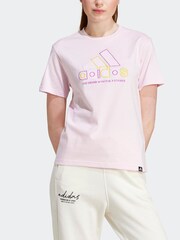 adidas Pink 100% Cotton Xpress Logo T-Shirt - Image 4 of 7