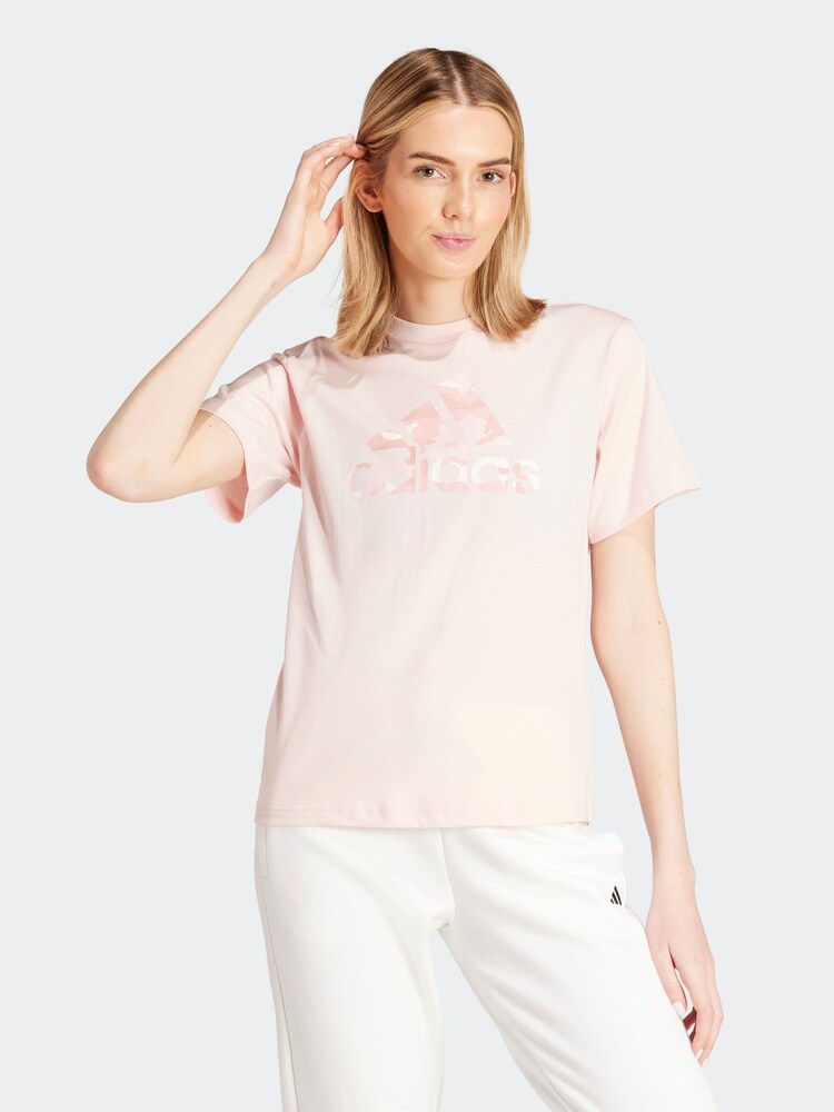 adidas Pink 100% Cotton Camo T-Shirt - Image 1 of 6