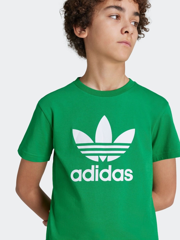 adidas orignal Green Kids Trefoil 100% Cotton T-Shirt - Image 1 of 4