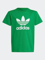 adidas orignal Green Kids Trefoil 100% Cotton T-Shirt - Image 4 of 4