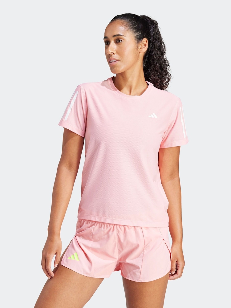 adidas Pink Own The Run T-Shirt - Image 1 of 7
