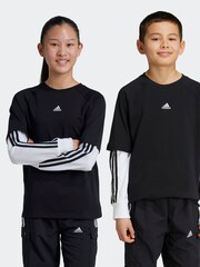adidas Black Kids Street Jam 2 in 1 Long Sleeve Long Sleeve Top - Image 1 of 6