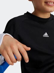 adidas Black Kids Street Jam 2 in 1 Long Sleeve Long Sleeve Top - Image 5 of 6