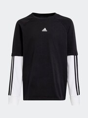 adidas Black Kids Street Jam 2 in 1 Long Sleeve Long Sleeve Top - Image 6 of 6