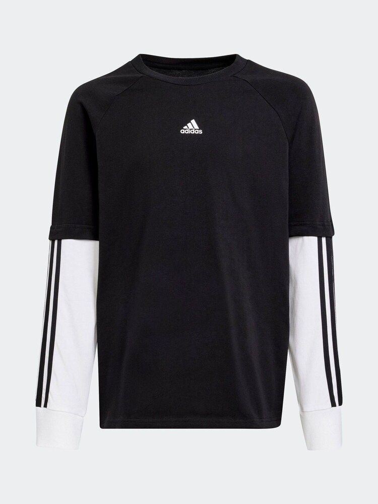 adidas Black Kids Street Jam 2 in 1 Long Sleeve Long Sleeve Top - Image 6 of 6