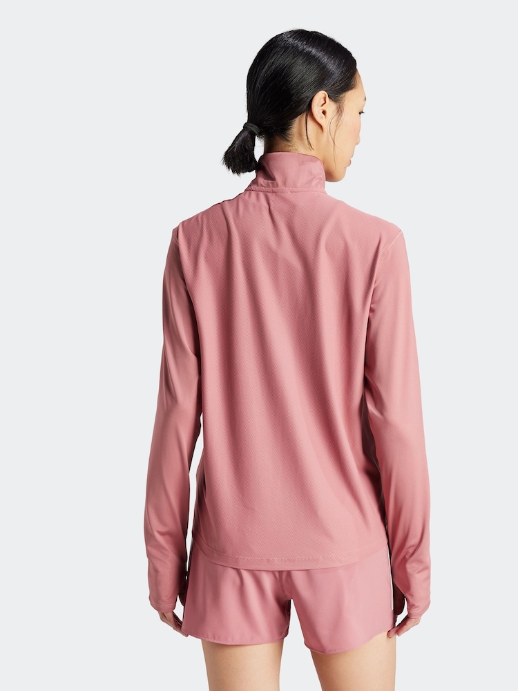 adidas Pink Own The Run 1/2 Zip Sweatshirt - Image 2 of 6