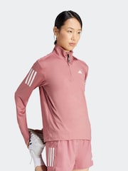 adidas Pink Own The Run 1/2 Zip Sweatshirt - Image 3 of 6