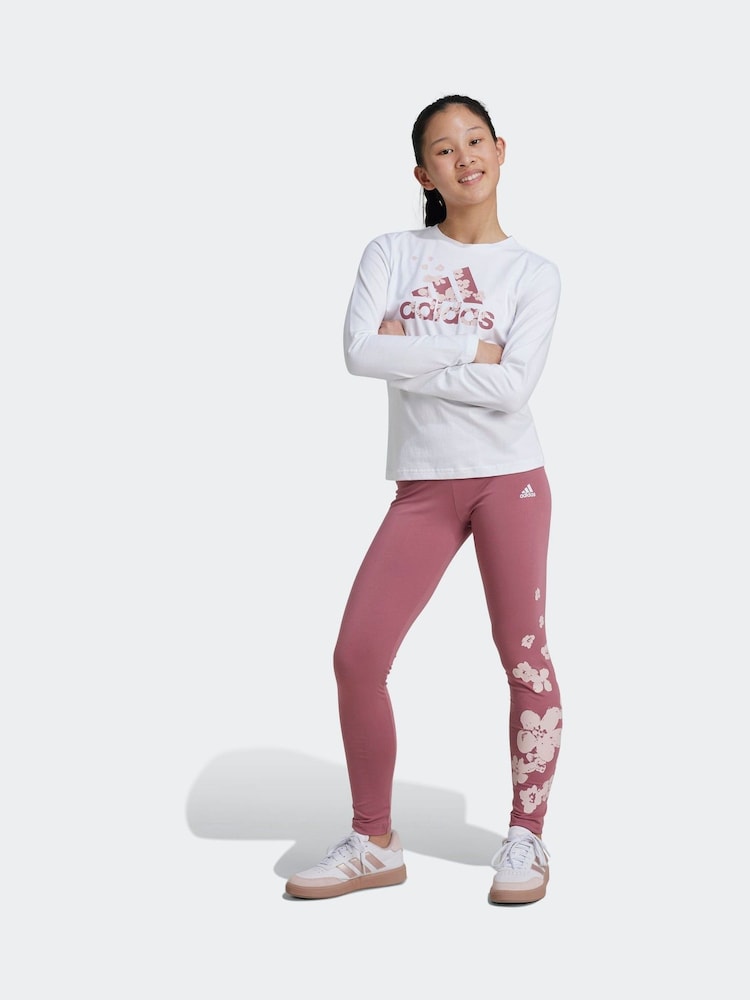 adidas White Essentials 100% Cotton Top and Leggings Set - Image 1 of 8