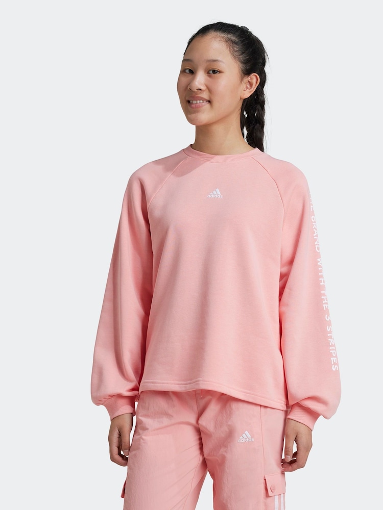 adidas Pink Street Jam Crew Sweatshirt - Image 1 of 6 adidas Pink Street Jam Crew Sweatshirt - Image 1 of 6