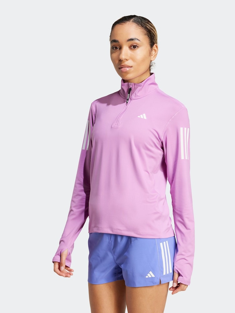 adidas Light Purple Own The Run 1/2 Zip Sweatshirt - Image 1 of 8