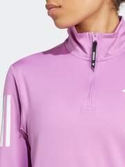 adidas Light Purple Own The Run 1/2 Zip Sweatshirt - Image 7 of 8