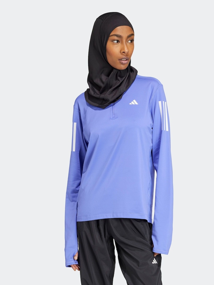 adidas Bright Blue Own The Run 1/2 Zip Sweatshirt - Image 1 of 1