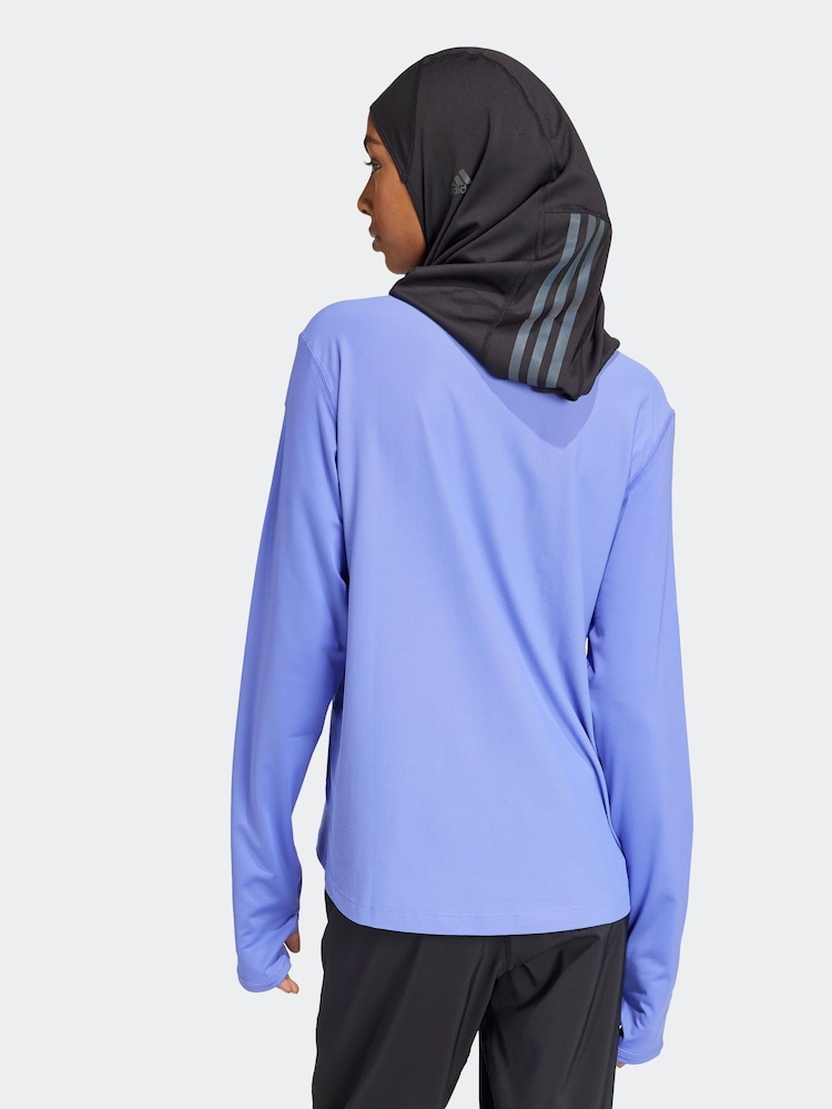 adidas Bright Blue Own The Run 1/2 Zip Sweatshirt - Image 1 of 7