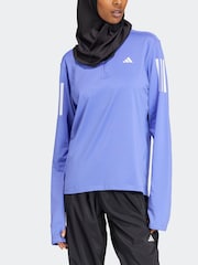 adidas Bright Blue Own The Run 1/2 Zip Sweatshirt - Image 2 of 7