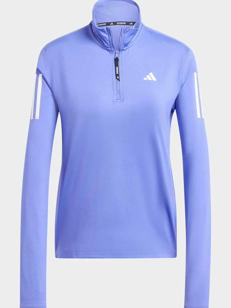 adidas Bright Blue Own The Run 1/2 Zip Sweatshirt - Image 7 of 7