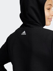 adidas Dark Black Sportswear Essentials Two Colored Big Logo Cotton Hoodie - Image 4 of 6