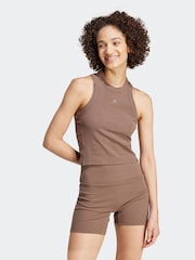 adidas Brown Long Rib Vest - Image 1 of 7