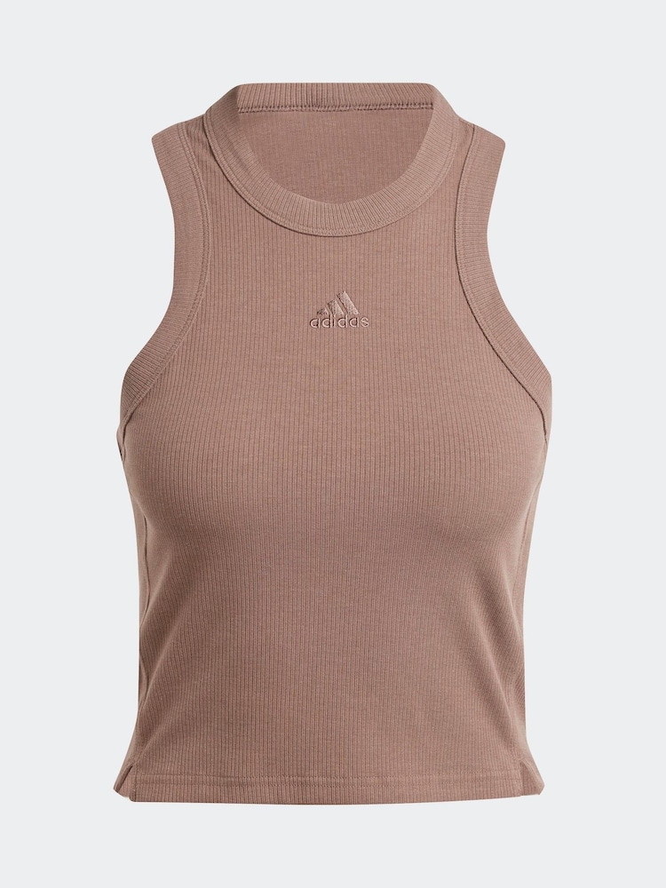 adidas Brown Long Rib Vest - Image 7 of 7