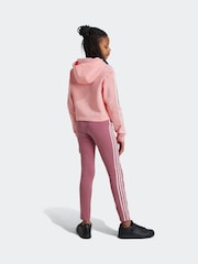 adidas Pink Dark Kids Sportswear Tiberio 3-Stripes Colorblock Fleece Leggings Set - Image 2 of 8