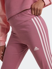 adidas Pink Dark Kids Sportswear Tiberio 3-Stripes Colorblock Fleece Leggings Set - Image 4 of 8