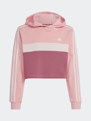 adidas Pink Dark Kids Sportswear Tiberio 3-Stripes Colorblock Fleece Leggings Set - Image 7 of 8