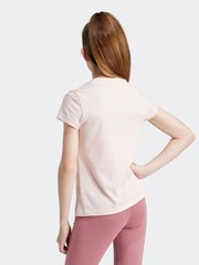 adidas LIght Pink Sportswear Essentials Big Logo 100% Cotton T-Shirt - Image 2 of 7