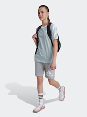 adidas Green Boyfriend Fit 100% Cotton 3-Stripe Essential T-Shirt - Image 5 of 6