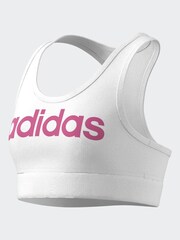 adidas White/Pink Essentials Linear Logo Cotton Bra Top - Image 10 of 16