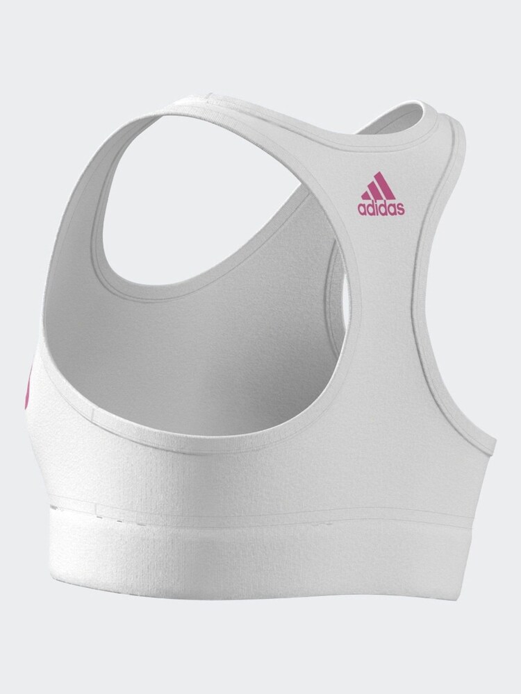 adidas White/Pink Essentials Linear Logo Cotton Bra Top - Image 16 of 16