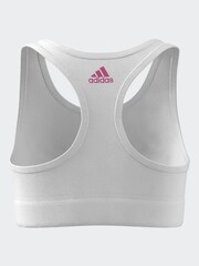 adidas White/Pink Essentials Linear Logo Cotton Bra Top - Image 8 of 16
