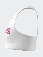 adidas White/Pink Essentials Linear Logo Cotton Bra Top - Image 9 of 16