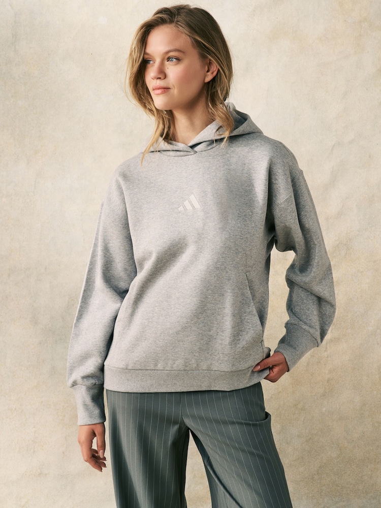 adidas Light Grey ALL SZN Boyfriend Hoodie - Image 1 of 6