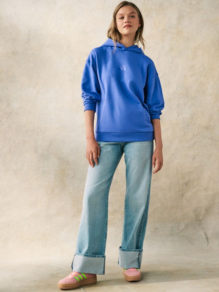 adidas Blue ALL SZN Boyfriend Hoodie - Image 2 of 5