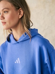 adidas Blue ALL SZN Boyfriend Hoodie - Image 4 of 5