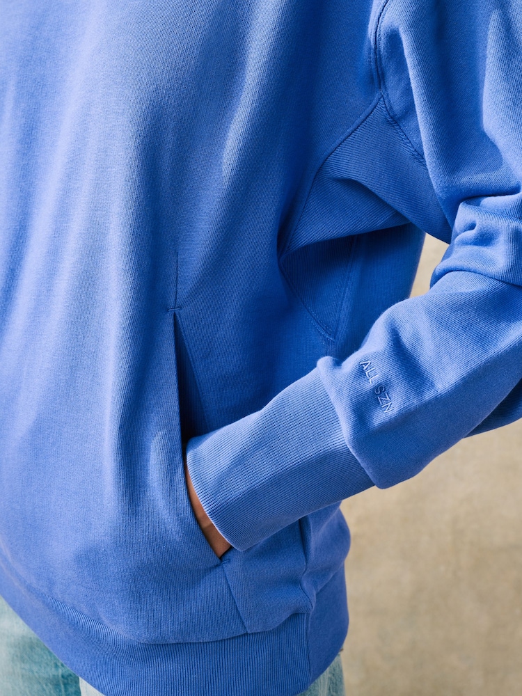 adidas Blue ALL SZN Boyfriend Hoodie - Image 5 of 5