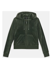 Juicy Couture Light Green Zip Through Velour Womens Robertson Zip Up Hoodie - Image 3 of 3